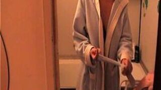 Superb blonde teen babe takes a shower - porn video