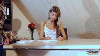 Old school gangbang with exquisite young blonde - porn video