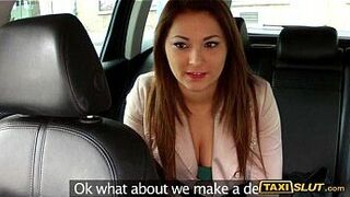 Busty amateur babe Lana fucks while being filmed with the driver - porn video