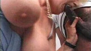 Dirty old bitch fucked by two guys - porn video