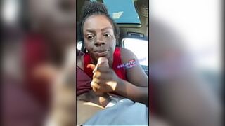 Milf finds out she is being watched by Uber driver - porn video