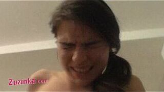Amateur Zuzinka fucks on the couch - porn video