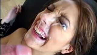 Anal punishment and cumshot to a horny brunette - porn video