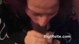 Brunette gets a close up view of cock - porn video